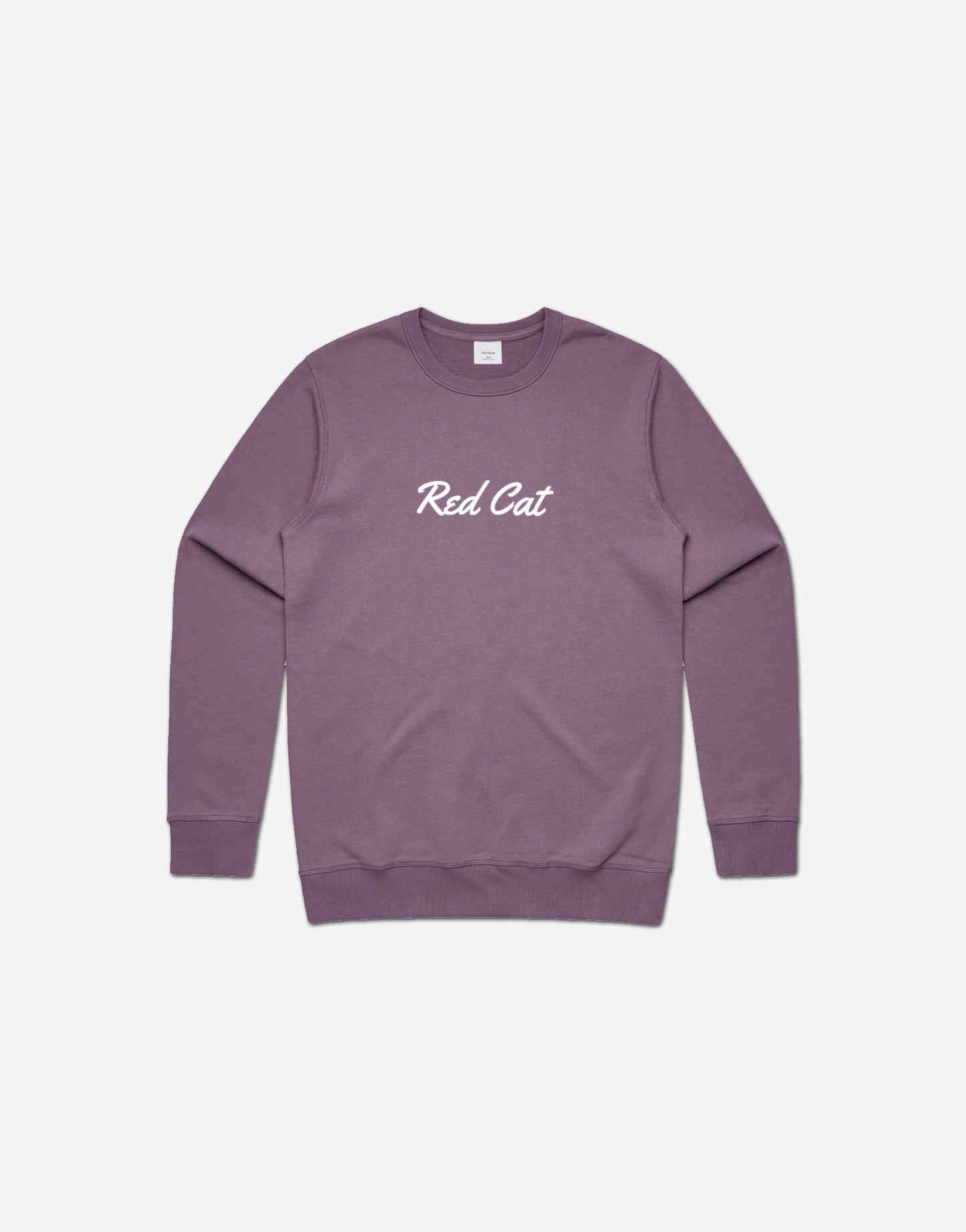RedCat Cursive print French Terry Crewneck Mauve