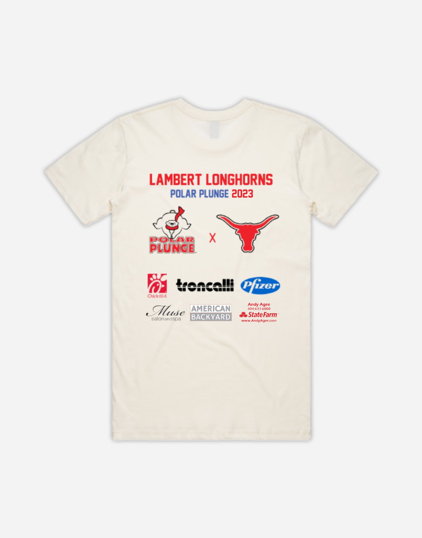 Lambert High School Polar Plunge Fundraiser 2022-2023 Tee Back