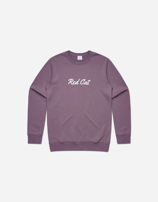 RedCat Cursive print French Terry Crewneck Mauve