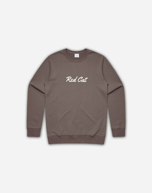 RedCat Cursive print French Terry Crewneck Musk